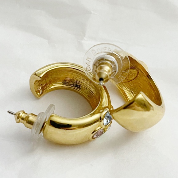 Joan Rivers Flower Mult-Gemstone C-Hoop Earrings - Picture 3 of 3